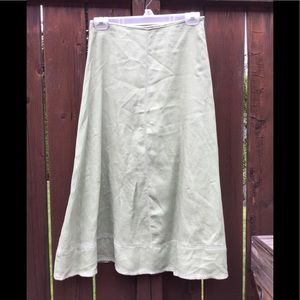 Wrap, Celery Green, A-Line Skirt. EUC Size 6